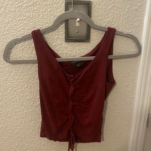 Maroon lace up kendall and kylie top
